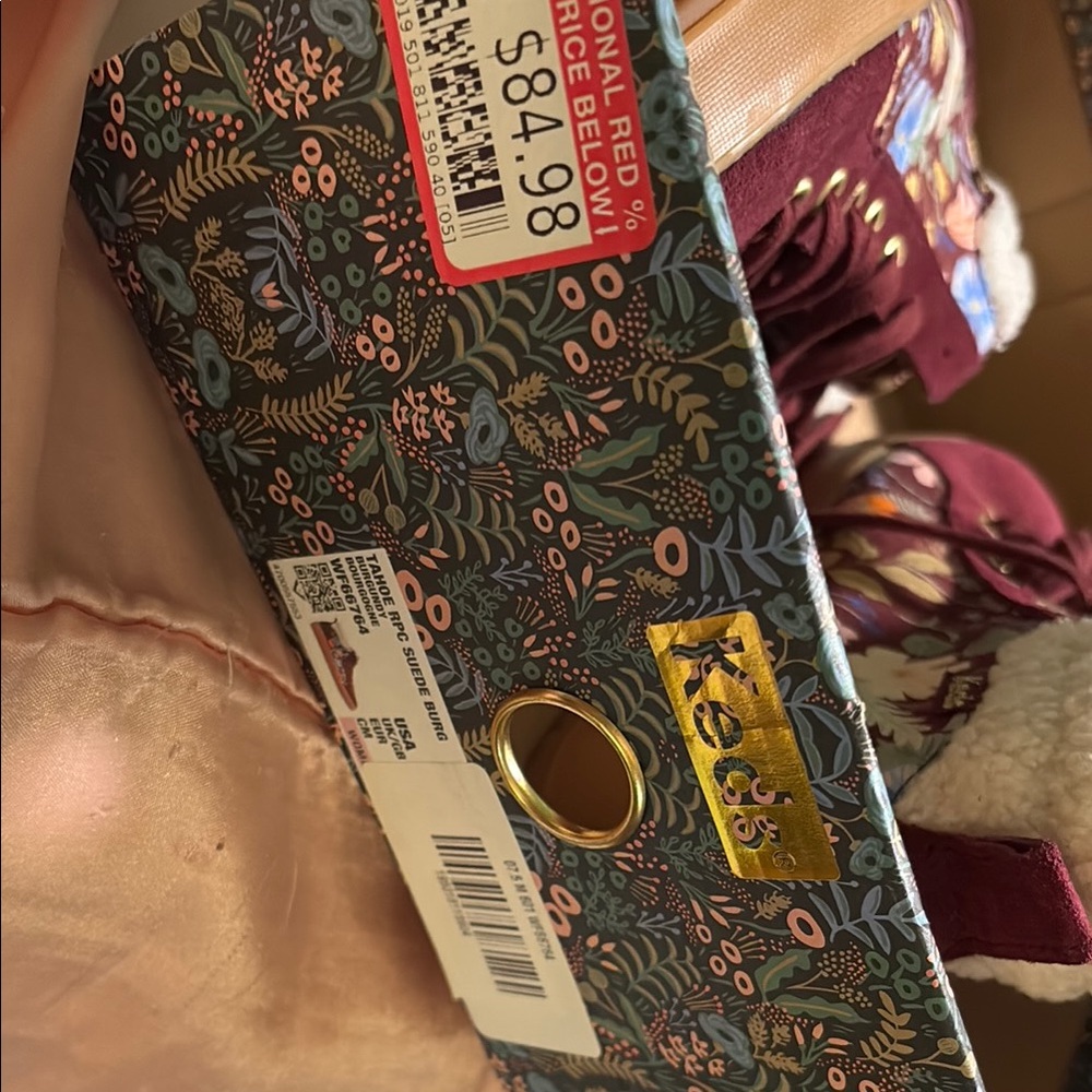 Keds Floral Sneakers with Pink and Burgundy Accents